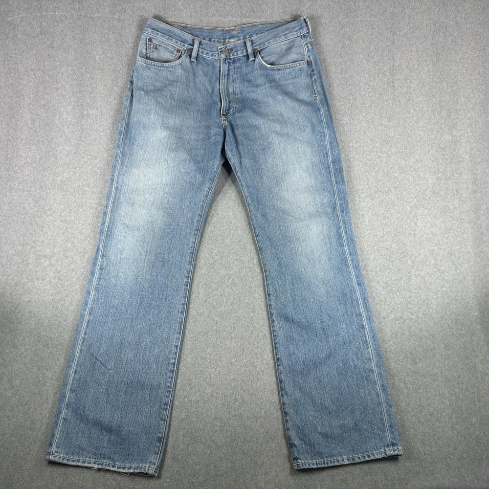 Polo Ralph Lauren Jeans Vintage 67 Mens 34x32 Fits 36x33 Light Wash Denim